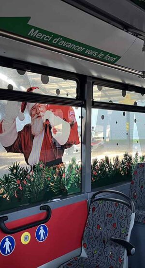 vitrophanie décor bus noel