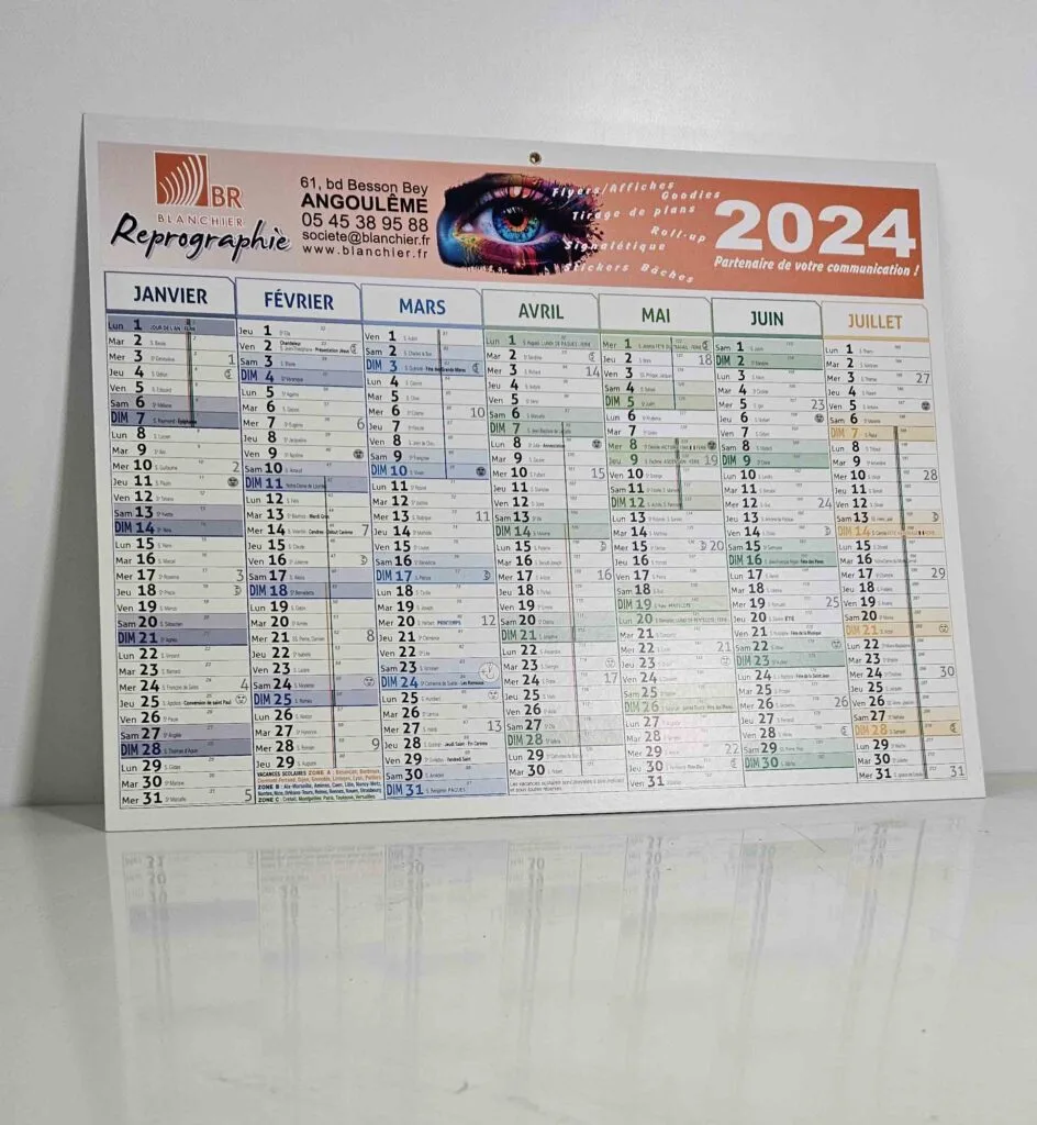 impression calendrier blanchier